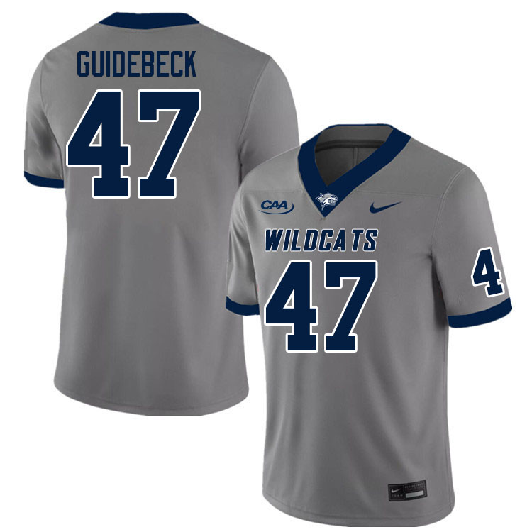 New Hampshire Wildcats #47 Matt Guidebeck College Football Jerseys Stitched Sale-Grey
